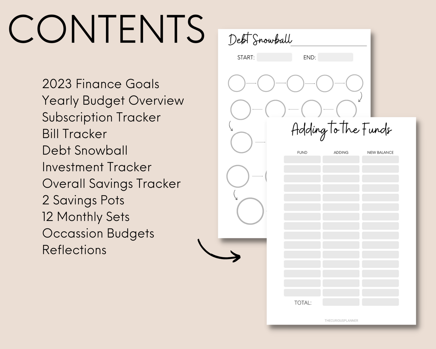 Undated Yearly Finance Planner Printable PDF