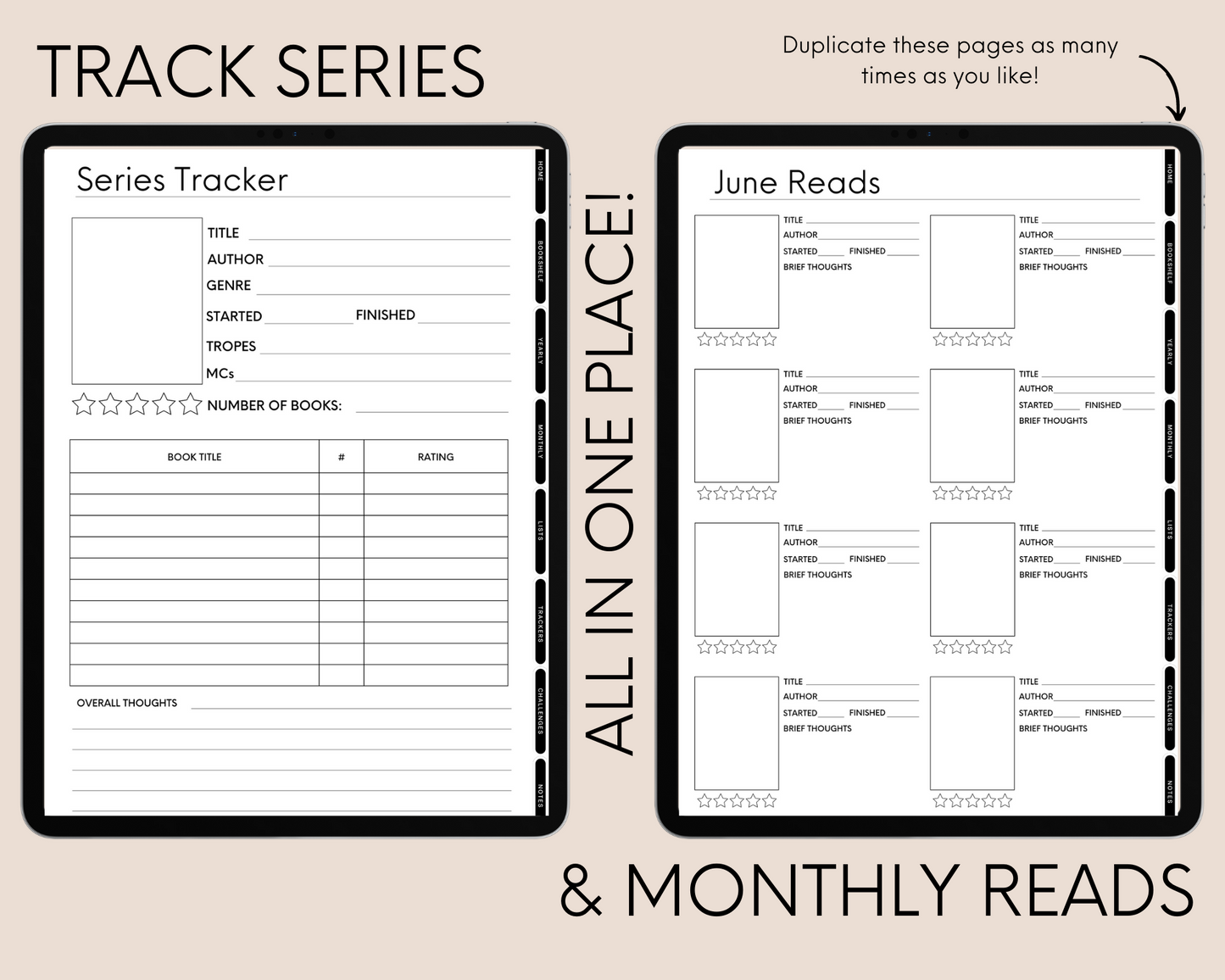 Digital Reading Journal | Reading Planner for Goodnotes and Notability!